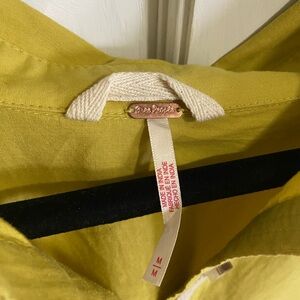 Free People Lemon-Mustard Button-Front Billie Mini Dress